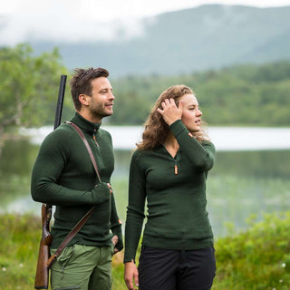 Lanullva Anti-Tex Half Zip Ulltrøye , Oliven grønn-Lanullva