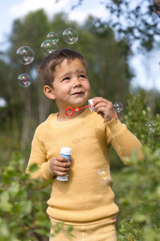 Lanullva Havbris 2.0 Ulltrøye Barn, Smørblomst