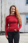 Havbris 2.0 Ulltrøye Crewneck, Bringebær Melert
