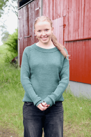 Klassisk 2.0 Strikkegenser Dame, Mosegrønn