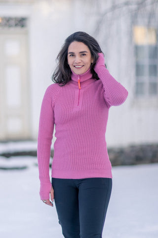 Hustadvika 2.0 Ullgenser Half Zip, Rosa