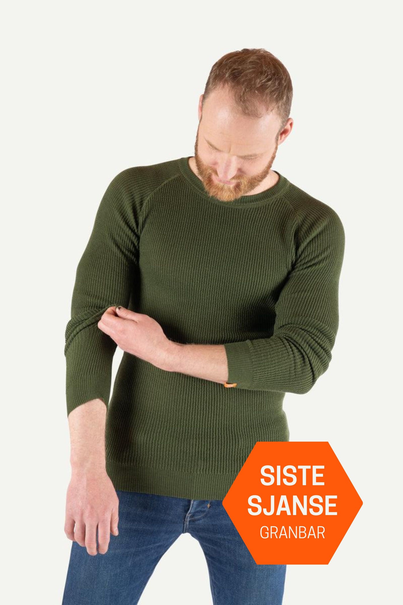 Lanullva Havbris 2.0 Ulltrøye Crewneck, Granbar