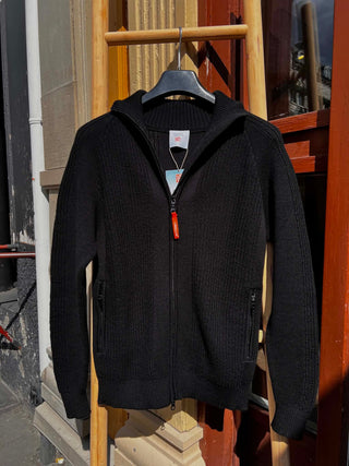 Klassisk 2.0 Tykk Ullcardigan Herre Zip, Sort