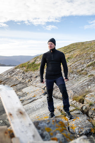 Lanullva Hustadvika 2.0 Ullgenser Half Zip, Kull