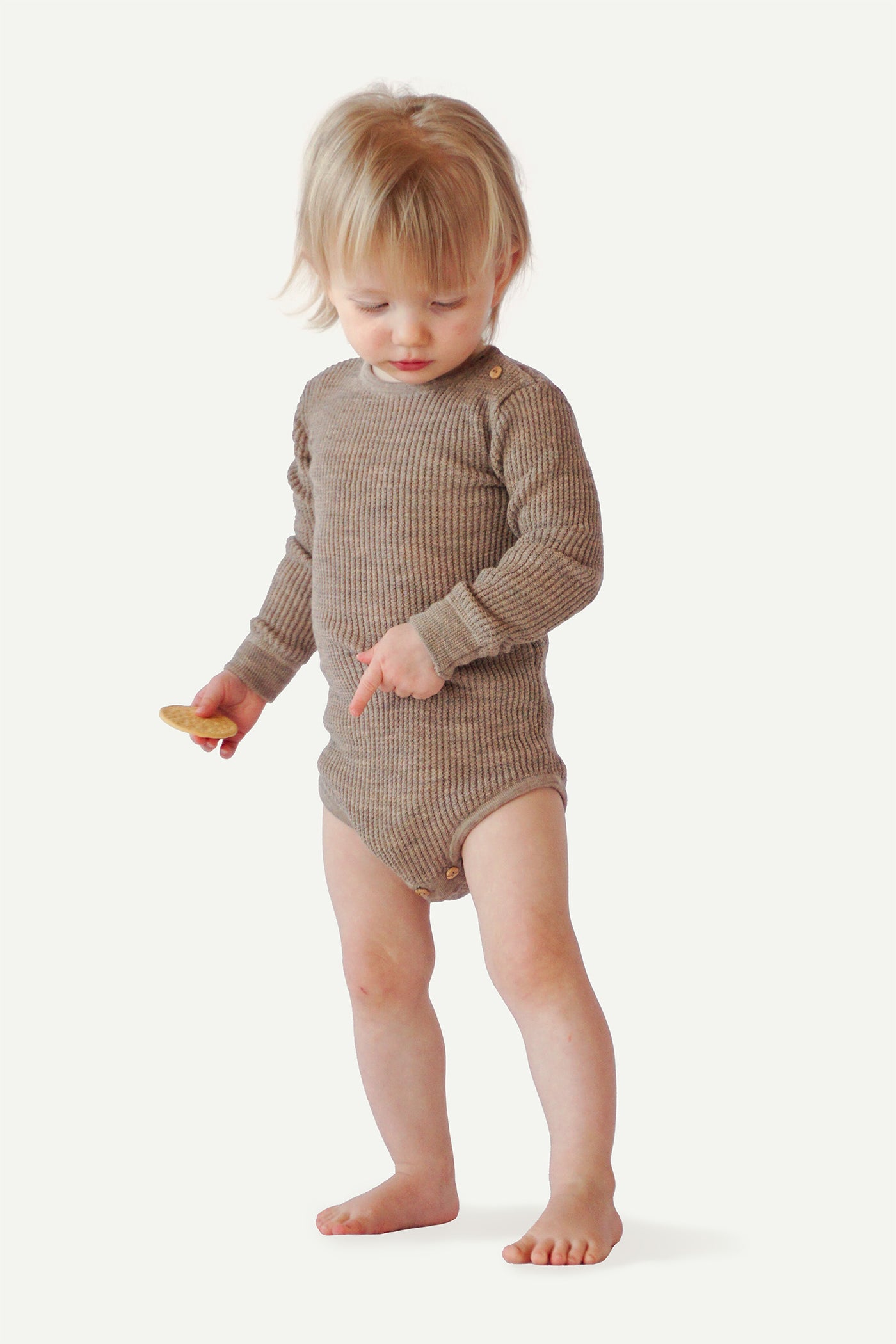 Lanullva Havbris 2.0 Ull Babybody, Linen