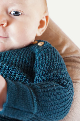 Lanullva Havbris 2.0 Ull Babybody, Bergblå