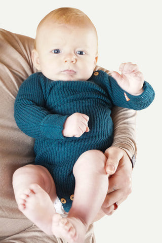 Lanullva Havbris 2.0 Ull Babybody, Bergblå