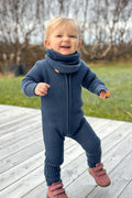 Hustadvika 2.0 Ull Babydress Zip, Atlanterhavsblå