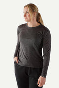 Basic T-Skjorte Dame Long Sleeve, Antrasitt