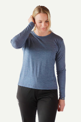 Basic T-Skjorte Dame Long Sleeve, Himmelblå-Lanullva