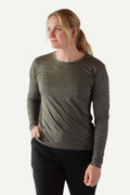 Basic T-Skjorte Dame Long Sleeve, Myr