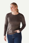 Basic T-Skjorte Dame Long Sleeve, Bark