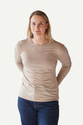 Basic T-Skjorte Dame Long Sleeve, Linen