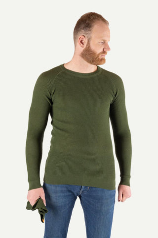 Lanullva Havbris 2.0 Ulltrøye Crewneck, Granbar-Lanullva