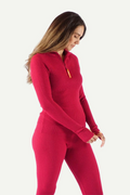 Havbris 2.0 Ulltrøye Half Zip, Bringebær