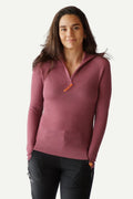 Havbris 2.0 Ulltrøye Half Zip, Lyng Rosa