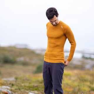 Havbris Ulltrøye Crewneck, Okergul-Lanullva