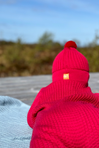 Lanullva Hustadvika 2.0 Ull Babydress Zip, Bringebær-Lanullva