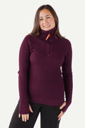 Hustadvika 2.0 Ullgenser Half Zip, Plomme