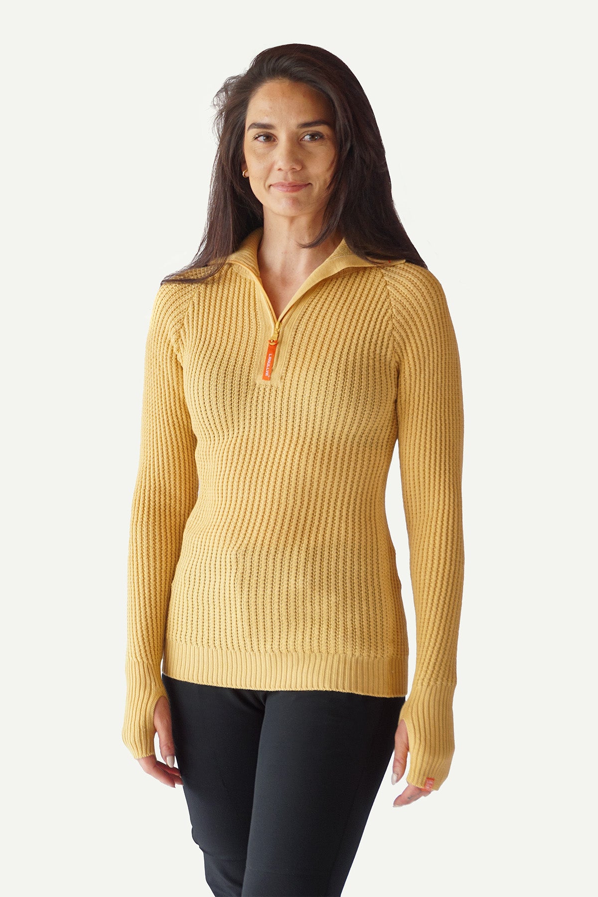 Lanullva Hustadvika 2.0 Ullgenser Half Zip, Smørblomst