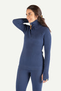 Hustadvika 2.0 Ullgenser Half Zip, Atlanterhavsblå