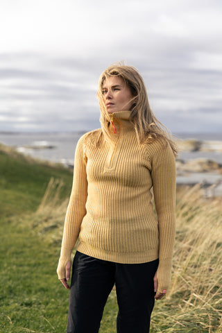 Hustadvika 2.0 Ullgenser Half Zip, Smørblomst