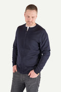 Klassisk 2.0 Ullcardigan Herre Zip, Nattblå