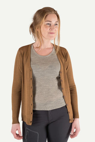 Klassisk Ullcardigan Dame, Nutmeg-Lanullva