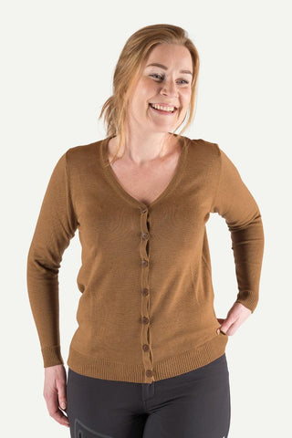 Klassisk Ullcardigan Dame, Nutmeg-Lanullva