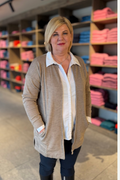 Klassisk Ull Strikkejakke Dame Zip, Linen