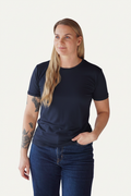 Basic T-Skjorte Dame, Nattblå
