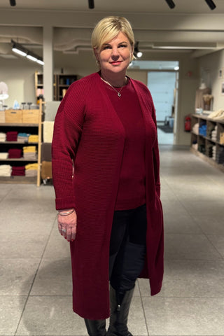 Lanullva Klassisk 2.0 Strikkejakke Dame, Vinrød