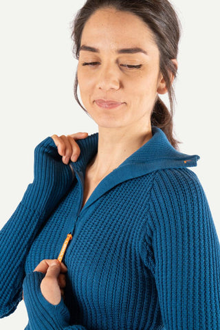 Lanullva Hustadvika 2.0 Ullgenser Half Zip, Arktis Blå