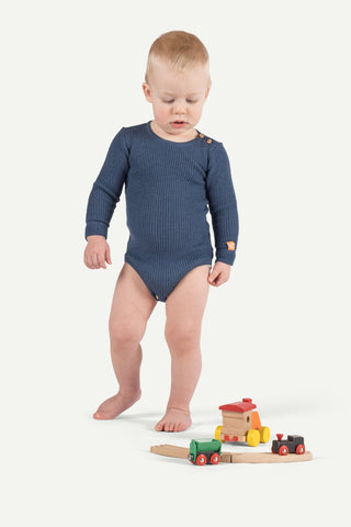 Lanullva Havbris 2.0 Ull Babybody, Atlanterhavsblå