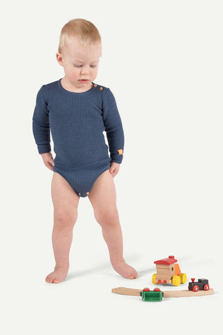 Lanullva Havbris 2.0 Ull Babybody, Atlanterhavsblå