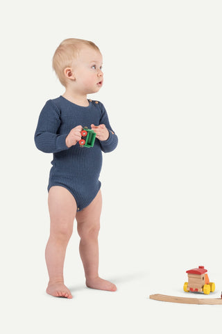 Lanullva Havbris 2.0 Ull Babybody, Atlanterhavsblå